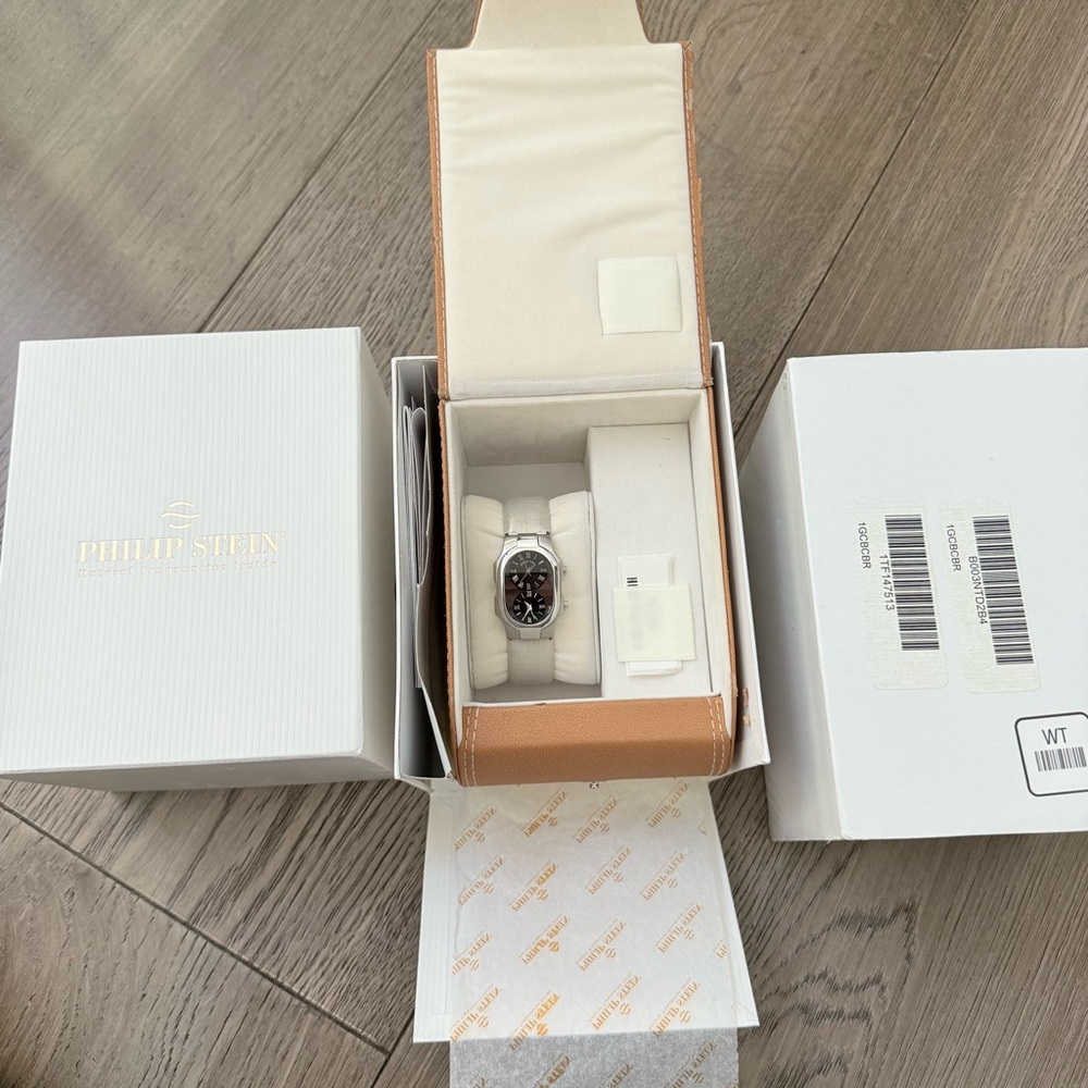 Philip Stein Teslar Signature Dual Face Watch Silver with Box - Picture 5 of 11